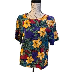 Sag Harbor Multicolor Floral Blouse
